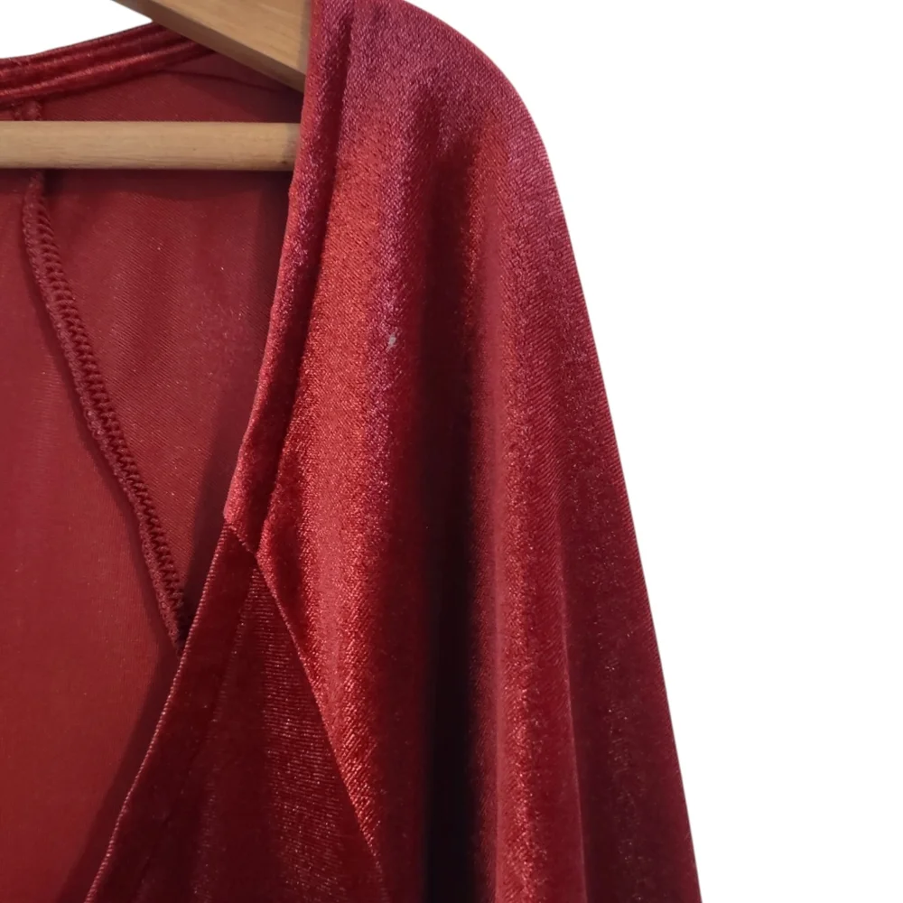 Old Navy Fit and Flare Velvet Mini Dress NWT Scarlet 2X - Picture 6 of 15